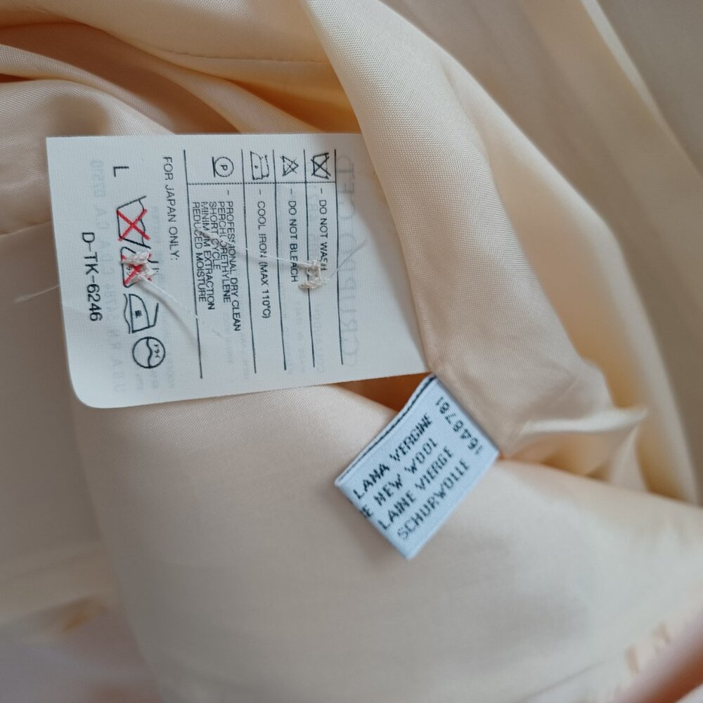 Giorgio Armani Le Collezioni Wool Blazer Womens 8 Cropped Length Cream Peach - Picture 11 of 13